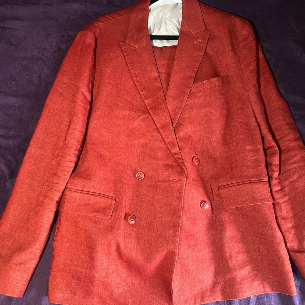 Ted Baker Men's Double-Breasted Blazer & pants in Rust Red